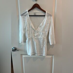 120% Lino Women's White Top